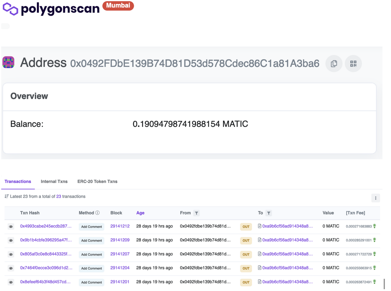  Deployed contract on testnet